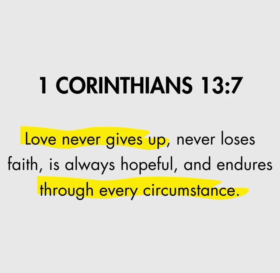 1 CORINTHIANS 13:7
