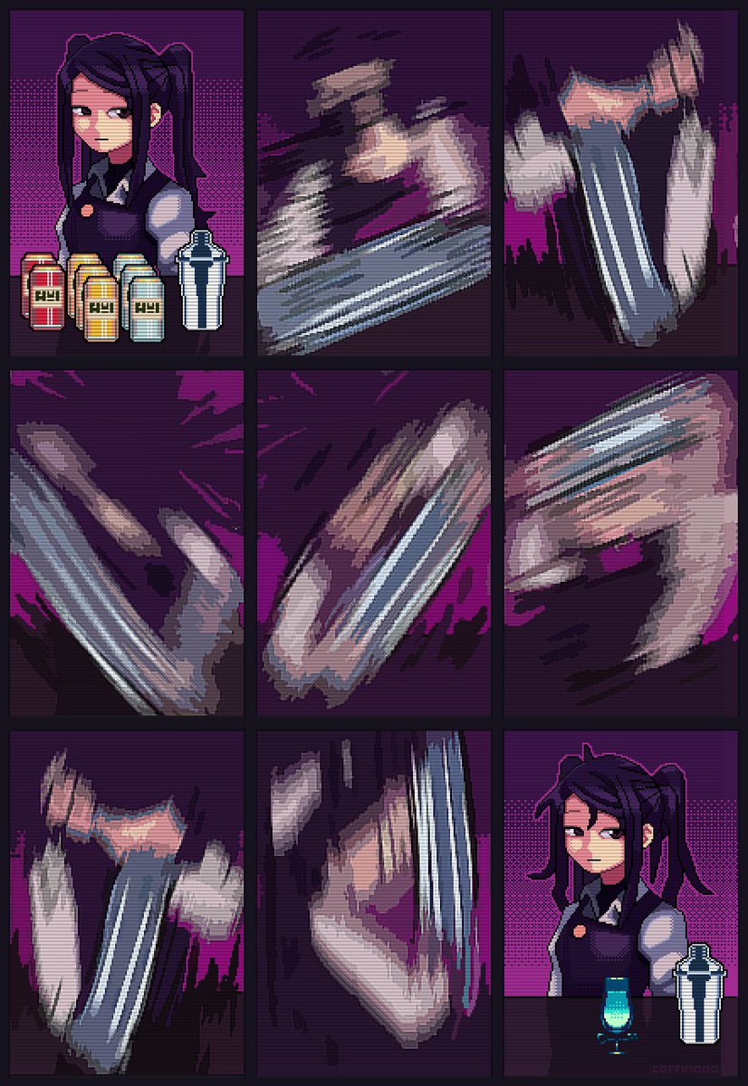 Time to change drinks and mix lives！ #va11halla #pixelart