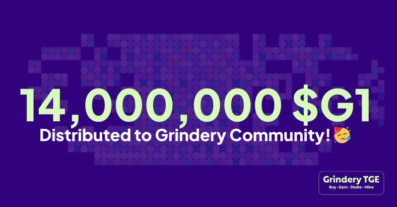 Do you know? Over 14,000,000 $G1 tokens were distributed to our community in the Christmas Airdrop! 🎁

It was our way of saying thank you for your incredible support. We're proud to have you all here! 🙌

Keep Grinding — our TGE this January is set to be massive. Stay tuned! 🚀