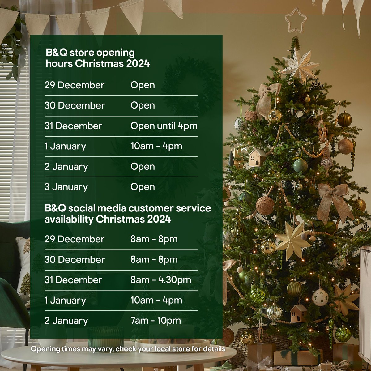Ready to kick off the new year with some DIY projects? We've got you covered! Check out our store opening hours and customer service availability during the New Year period and get your home improvements fixed before the countdown begins 🎉🛠️