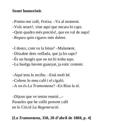 jordimartifont_'s tweet photo. 2025, Any Josep Llunas

En la poesia de Josep Llunas, les classes subalternes, eternes oblidades en la literatura catalana del segle XIX, passen a ser protagonistes, tal com passa en aquest sonet en què els obrers ens parlen, en primera persona, de les lluites i dels gaudis. https://t.co/c5AopVpqgV