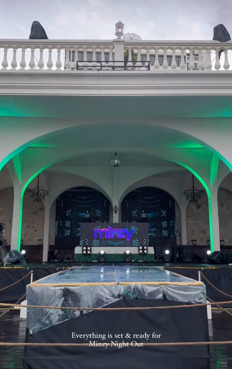 SuperMinzyPos's tweet photo. The Big Back drop of Minzy &amp; Stage set  for Minzy Night Out in Canna Bali tonight💜 @mingkki21 

Minzy Night Out in Indonesia
#WelcomebackMinzyinBali
#MinzyNightOutInBali https://t.co/1psJ5oMg3B