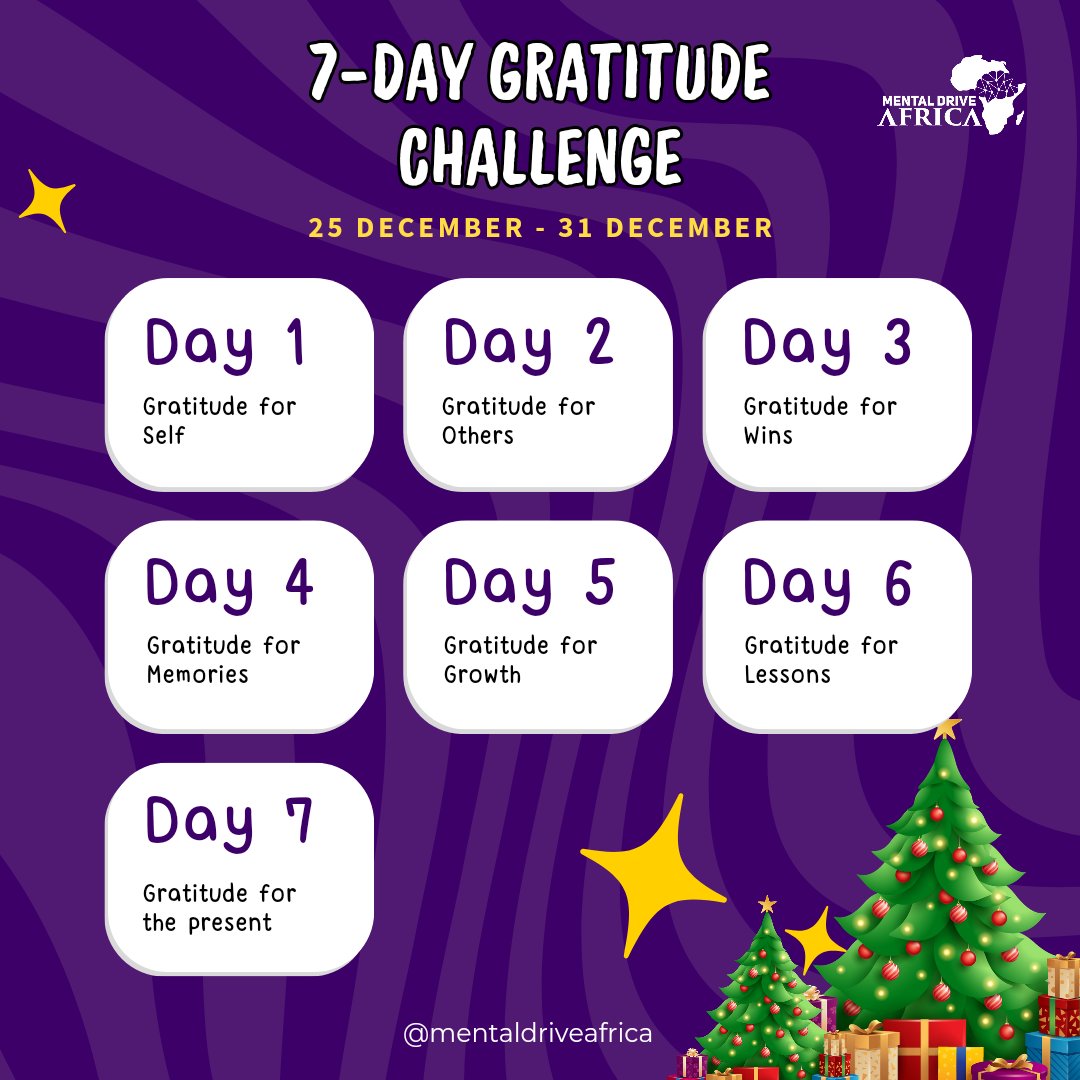 md_africa_'s tweet photo. 🌟 7-Day Gratitude Challenge: Day 4 🌟 

Today, it’s all about Gratitude for Memories! 💭✨ What’s one moment from 2024 that brings a smile to your face? 😊💜 

#GoodMemories #Memoriesof2024 #Gratitude #GratitudeChallenge #7DaysofGratitude #MentalDriveAfrica https://t.co/lp5hkO2xdZ