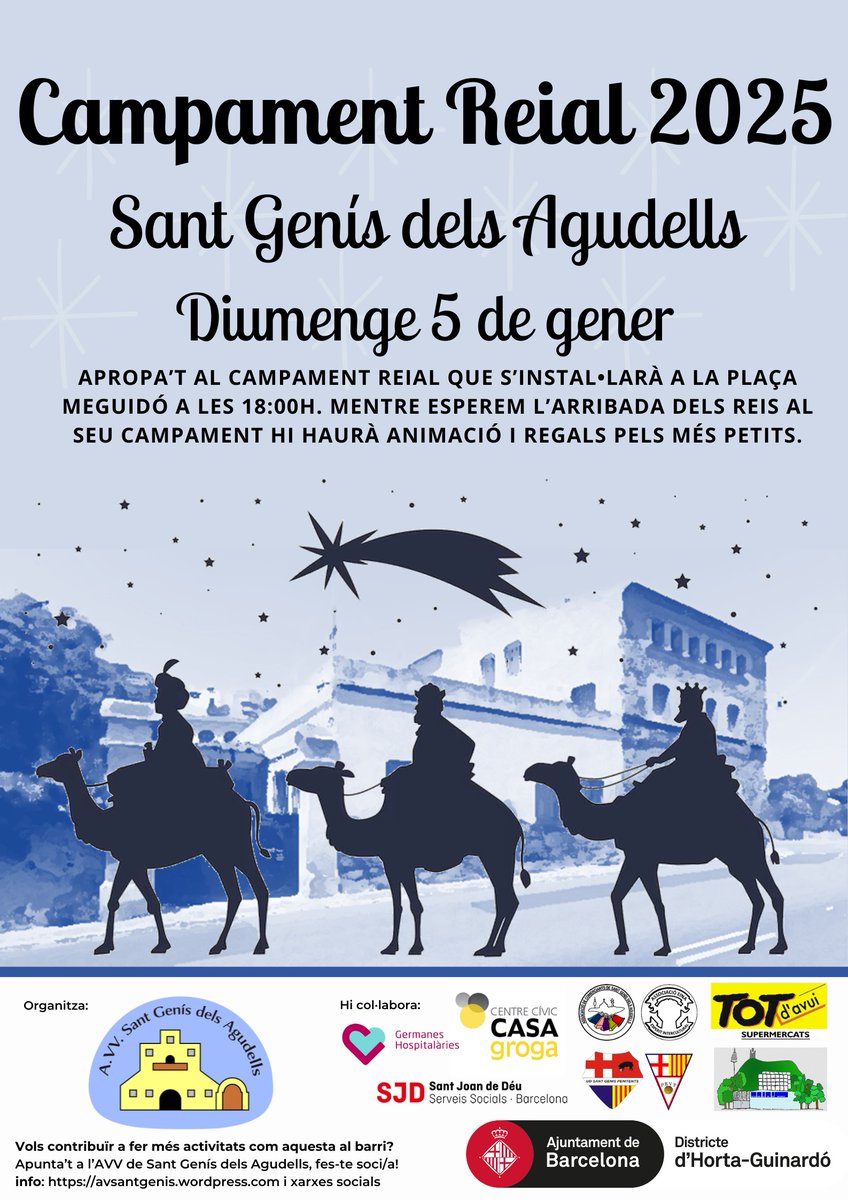 Us informem que ses #majestats ja venen de camí cap a #SantGenís Els esperarem al campament reial de la Pça. Meguidó. #reis2025