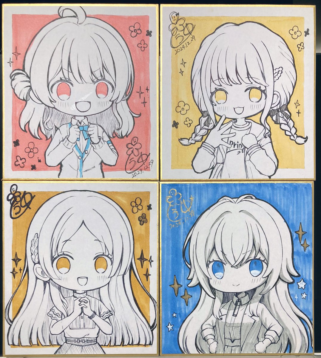 間*子様 手描きイラスト 色紙 くろうめ くろうめ/ kuroume on X: 