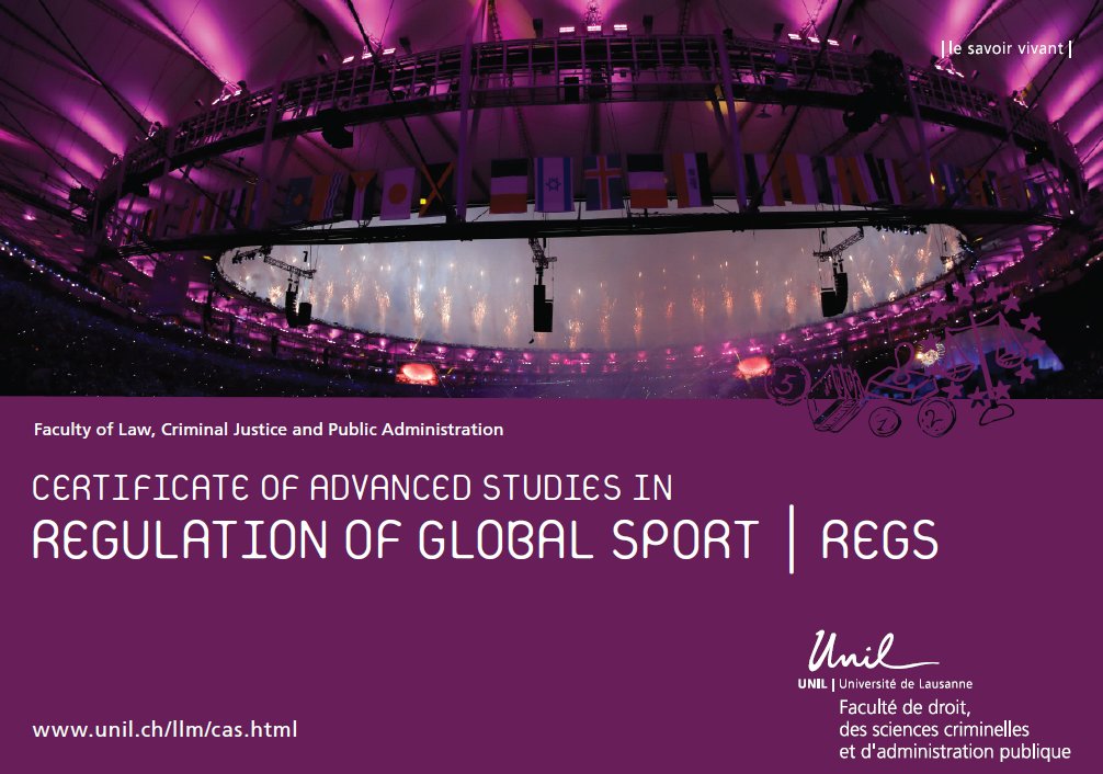 Marjolaine Viret, PhD (@marjolaineviret) on Twitter photo Registration for the 2025 edition of the CAS Regulation of Global Sport is still open! Full program with 3 modules combining governance, law & integrity. Join the program & register: unil.ch/idheap/casregs Registration for the 2025 edition of the CAS Regulation of Global Sport is still open! Full program with 3 modules combining governance, law & integrity. Join the program & register: unil.ch/idheap/casregs