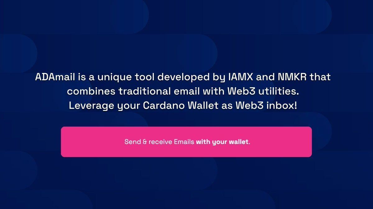 adamailme's tweet image. Send &amp;amp; Receive Emails with Your Wallet 📬✨

#Web3mail on #Cardano