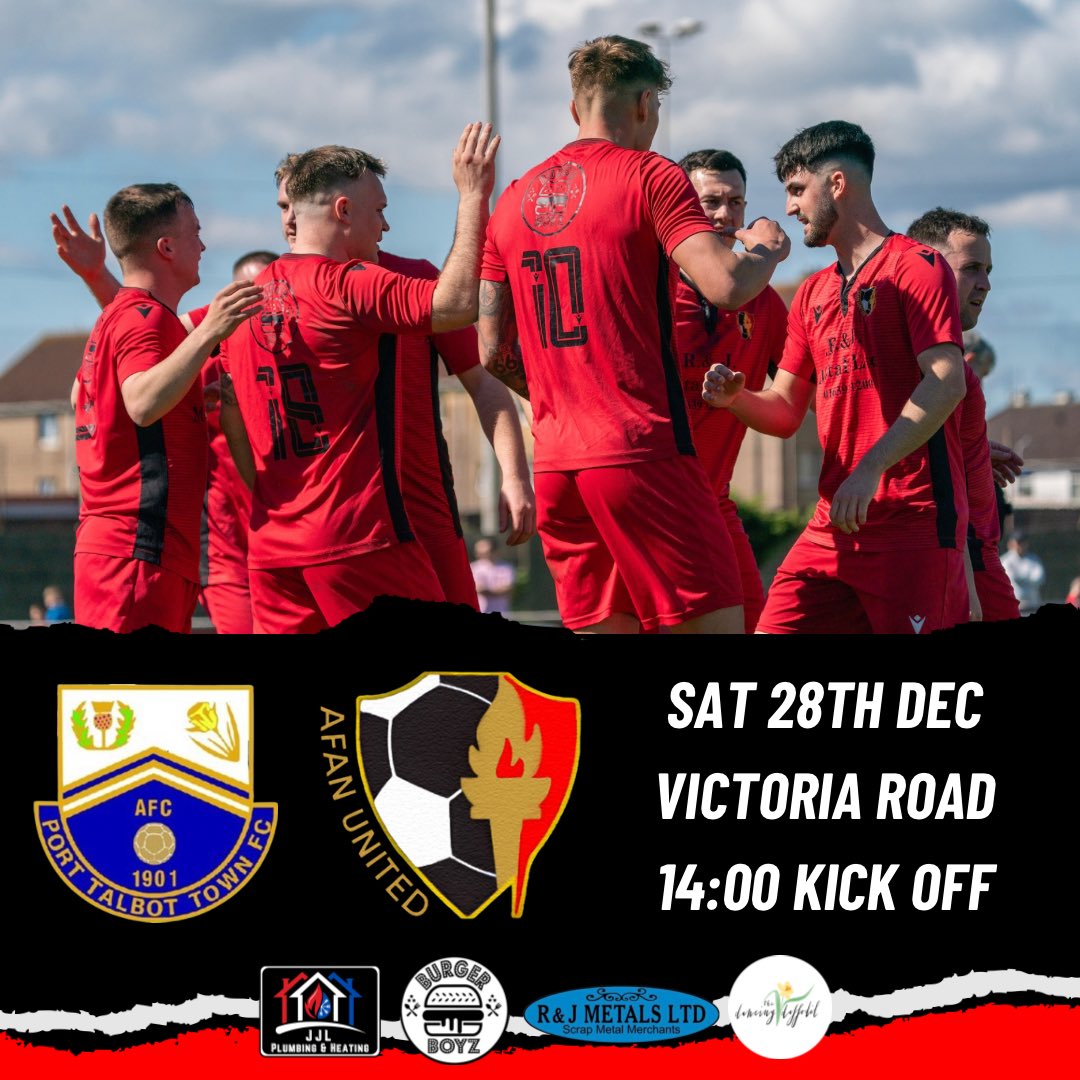 Friendly fixture this afternoon v <a href="/PortTalbotTown/">Port Talbot Town FC</a> to cover our 3 week Christmas break. 
Any Afan Supporters coming down, go see a member of the club and we’ll reimburse you the £2 entry fee.