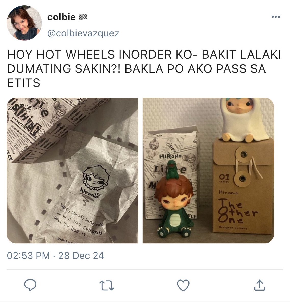 mkhschae's tweet photo. perfect pair — a short #mikholet / #abunjingz au 

wherein colbie (🐺), a hot wheels collector, gets her parcel swapped with marlow (🦊), a hirono enthusiast https://t.co/4TwjfhoEkw