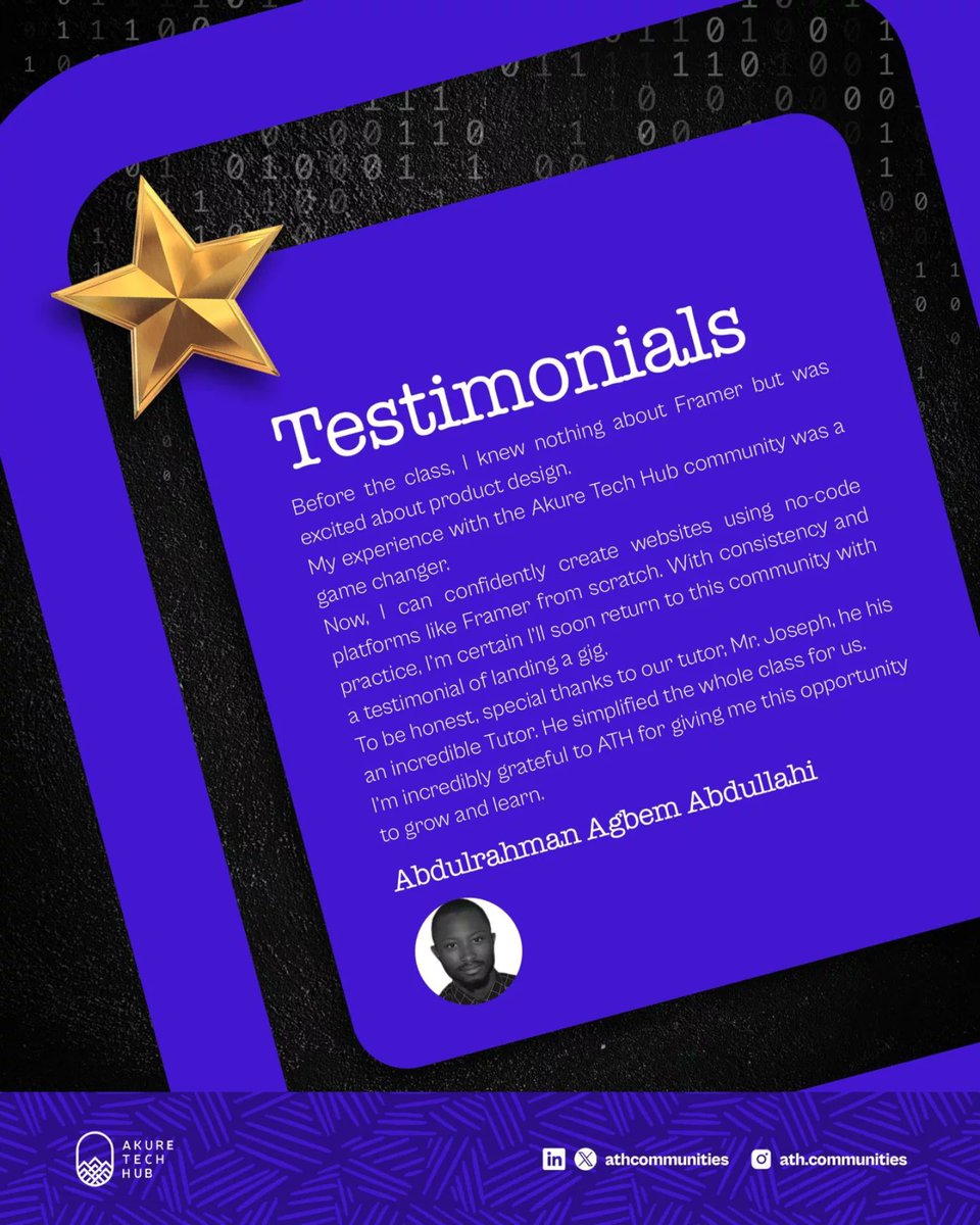 From zero to confident creators!🔥

Throwback to our game changing no-code training. Thanks to our tutors, Mr. Joseph &amp; Mr Tife! 🚀

#NoCodeRevolution #LearningWithATH #AkureTechHub #BuildBeyond