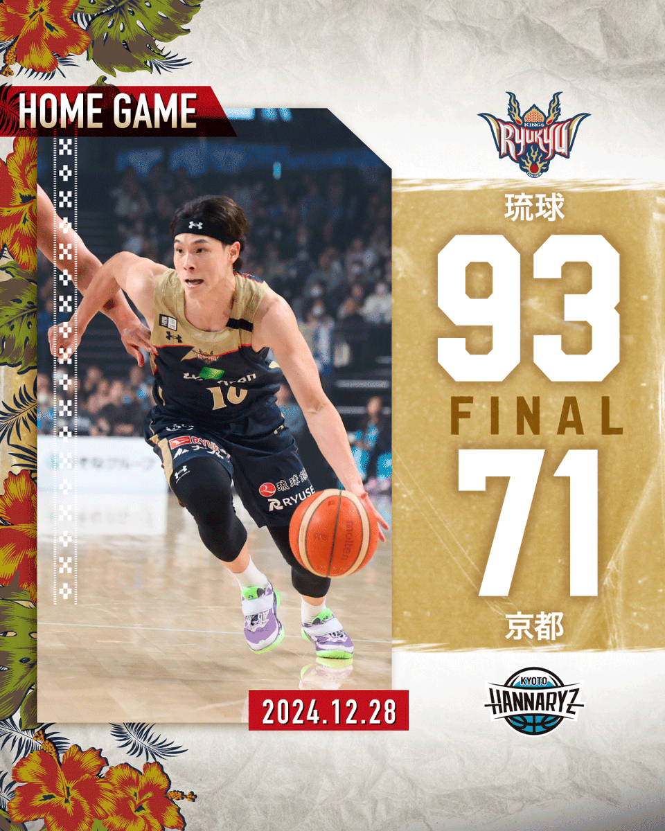 半額】琉球ゴールデンキングスvs京都ハンナリーズ チケット 2024年3月6 