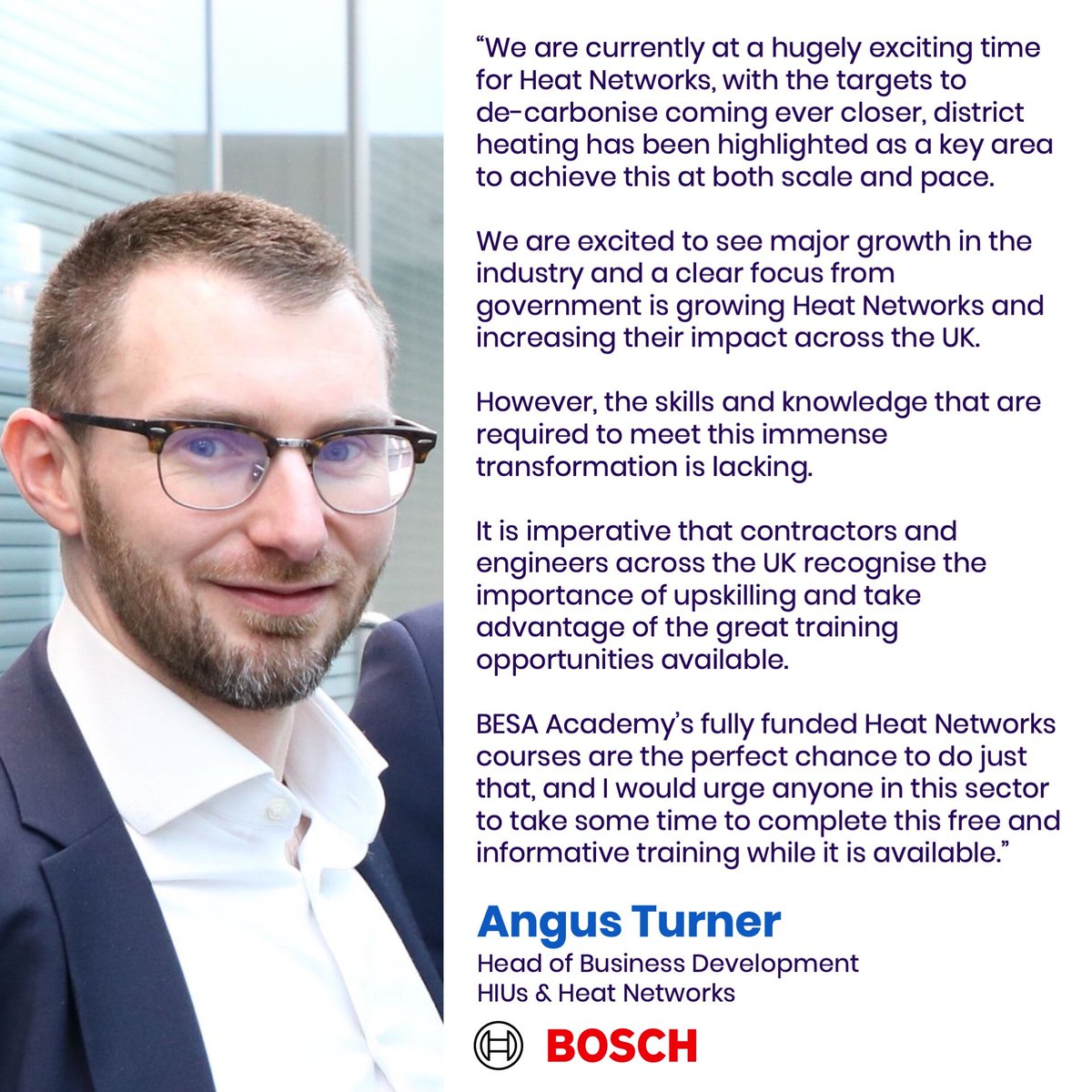 BESA Group (@besagroup) on Twitter photo 💻 Heat Networks Courses 🔧
Angus Turner from <a href="/BoschHeating_UK/">Bosch Heating UK</a> emphasises the growing focus on Heat Networks in the UK and the current major skills shortage in this area. BESA Academy's fully funded Heat Networks courses are available now:
👉Register: eu1.hubs.ly/H0fwKrK0 💻 Heat Networks Courses 🔧
Angus Turner from <a href="/BoschHeating_UK/">Bosch Heating UK</a> emphasises the growing focus on Heat Networks in the UK and the current major skills shortage in this area. BESA Academy's fully funded Heat Networks courses are available now:
👉Register: eu1.hubs.ly/H0fwKrK0