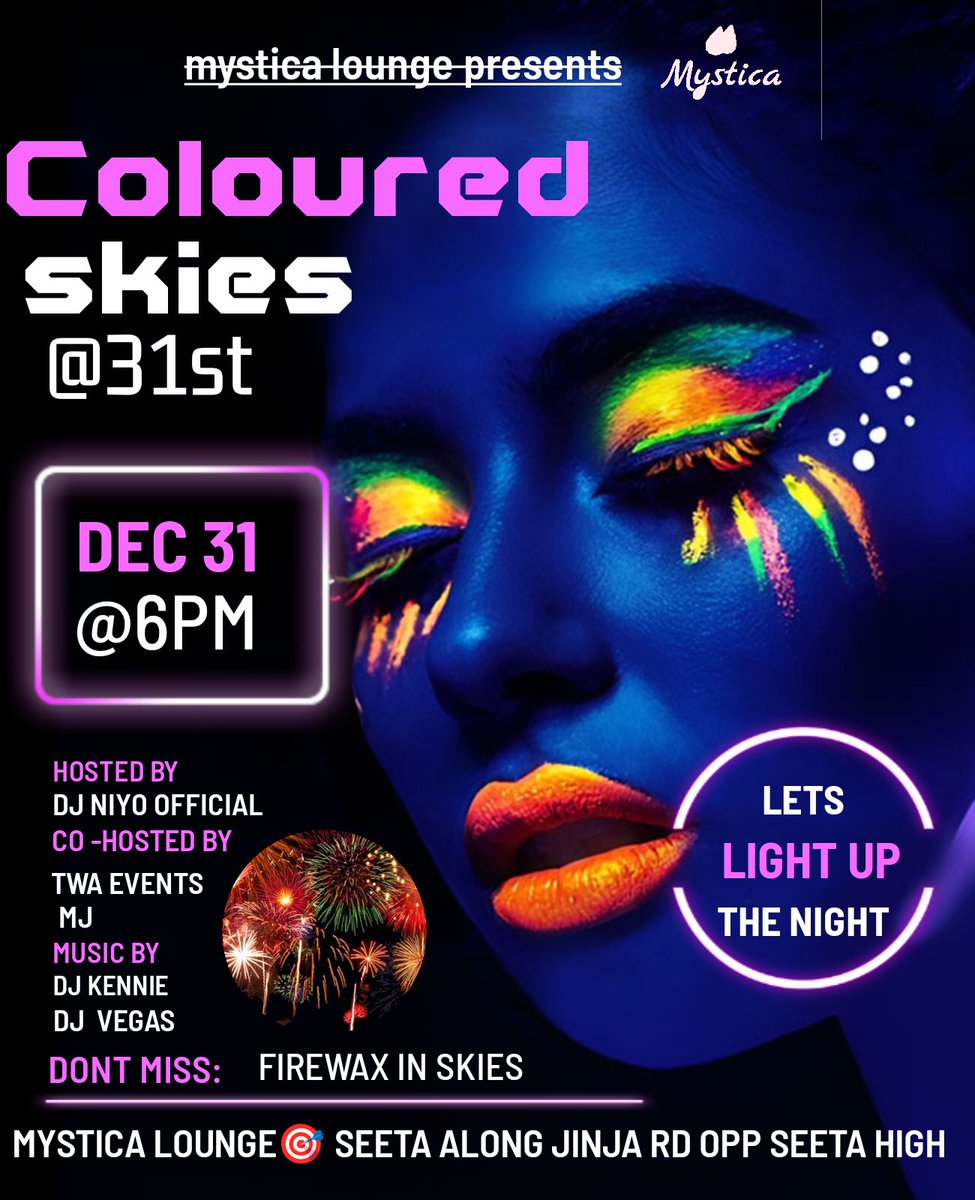 mysticalounge's tweet photo. "Get Ready to  the Night!

Join us at Mystica Lounge on December 31st for an unforgettable night of music, dancing, and fiery vibes!

*Fire Wax Night*
*Date:* December 31st
*Time:* [ wona wojira ]
*Location:* Mystica Lounge
*Entry:* FREE!

Don't miss out on the hottest party https://t.co/AgYHwCtKi7