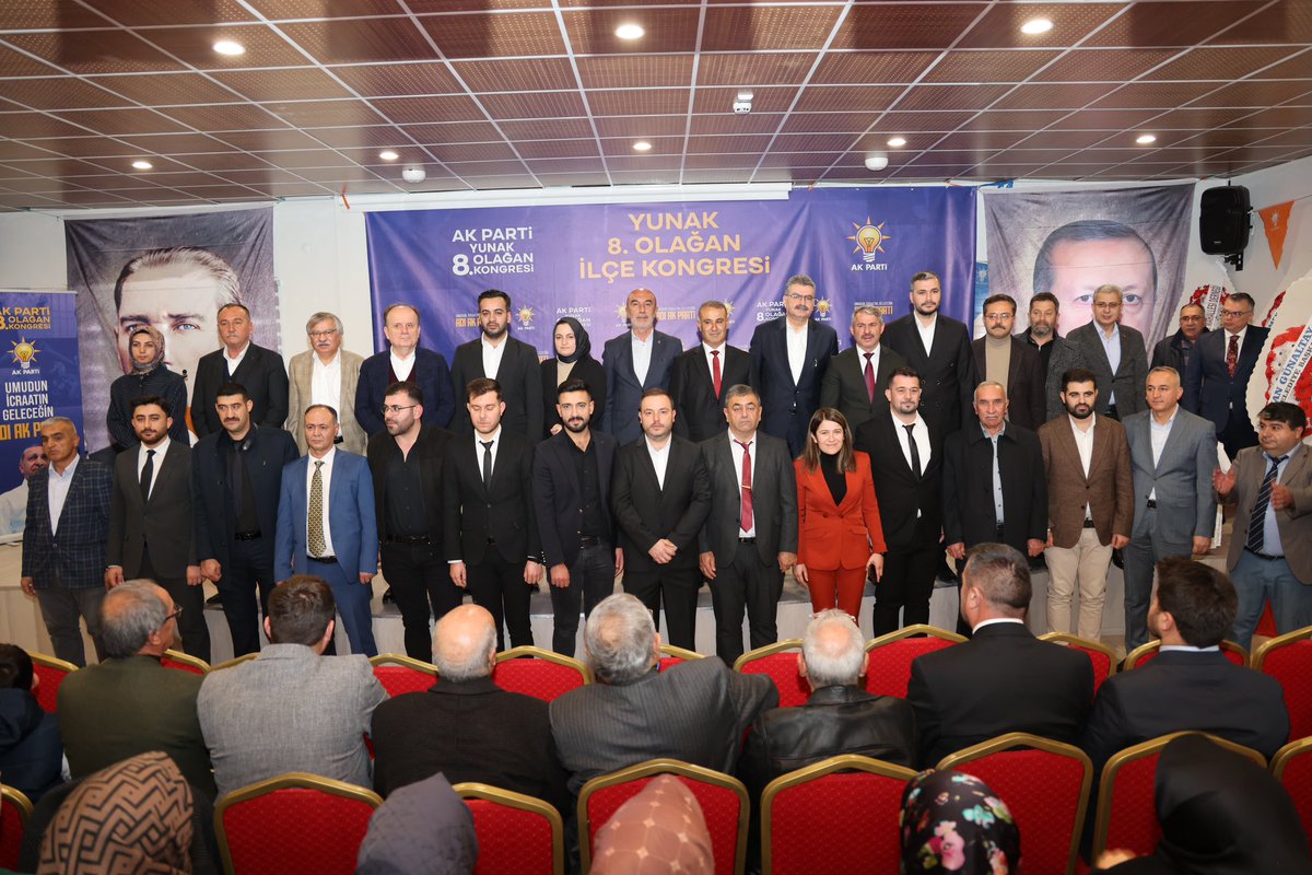 📍YUNAK
MKYK Üyemiz Funda Akyol, Milletvekillerimiz,İl Başkanımız ,İlçe ve Belediye Başk ve kıymetli dava arkadaşlarımız ile 8. Olağan İlçe Kongremizi birlik ve beraberlik içerisinde gerçekleştirdik
İlçe başkanımızı  ve yönetimini tebrik ediyor, başarılı çalışmalar diliyorum.