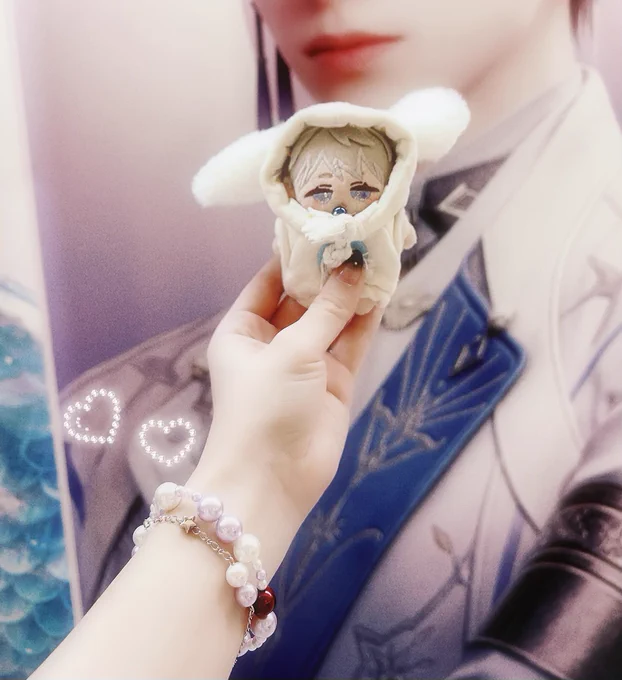 しらたまさん()のブレスレットお迎えした~~~~~(代行してもらって今日受け取った!)ふわふわアタックと秋晴れ主ちゃんブレスレットかわいすぎるよ~~ 