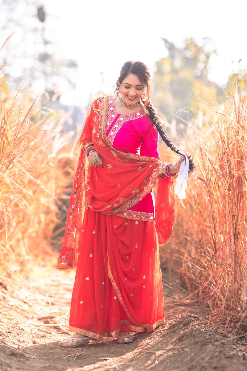 Embracing my desi roots in this stunning Punjabi look! 🌸✨ Feeling the vibrant vibes of Punjab and channeling all the gaon ki gori vibes. 💃💖 #DesiDiaries #PunjabVibes”
Location <a href="/setsinthecity/">Katherine Brock</a>.in 
MUA @rupesh_makeup @nilima.05 
Style by @viiracouture