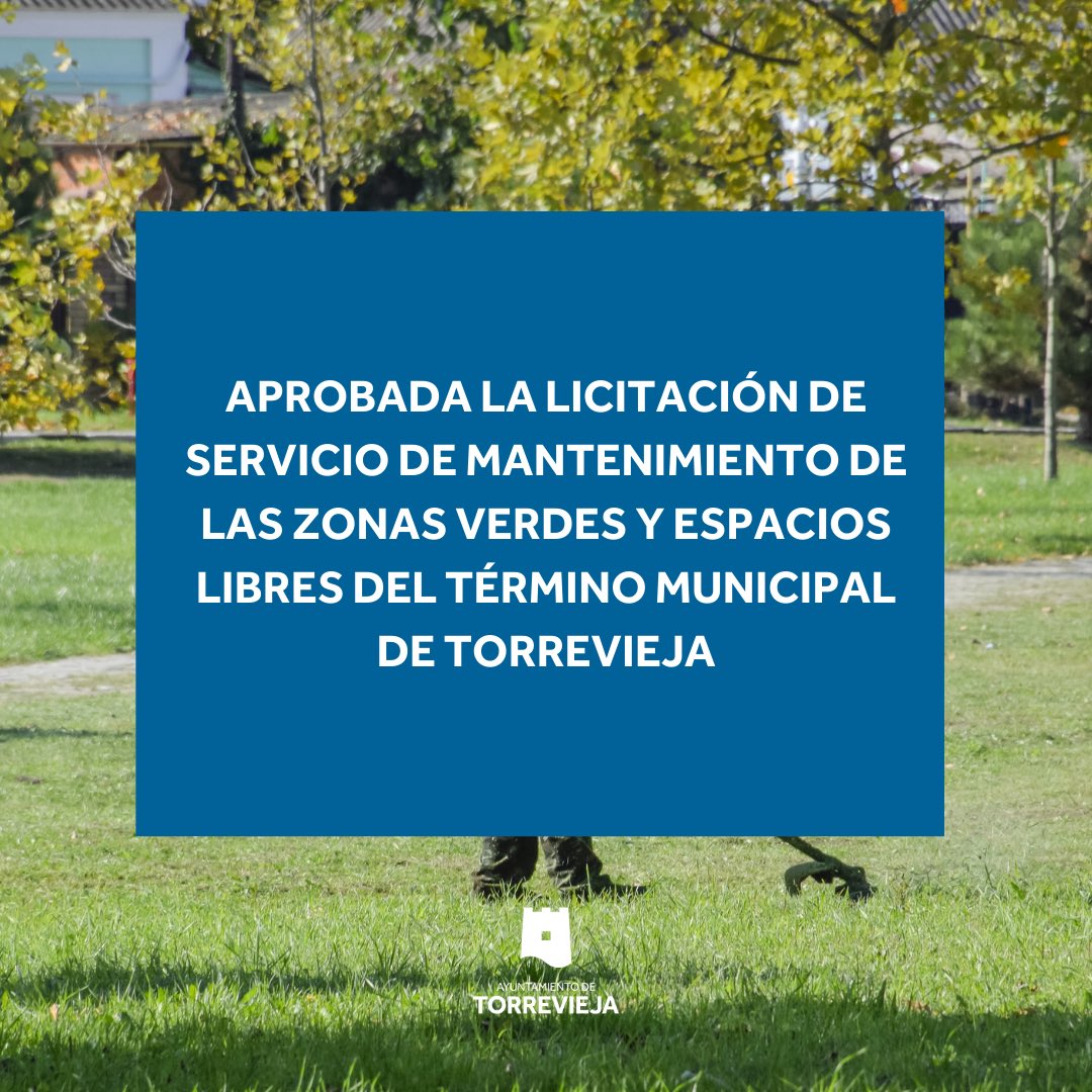 Aprobamos la licitación del servicio de mantenimiento de zonas verdes y espacios libres de Torrevieja. 

Con este contrato buscamos un mantenimiento de calidad, comprometido con la sostenibilidad ambiental y la eficiencia en el uso de los fondos públicos.

#torreviejaloprimero