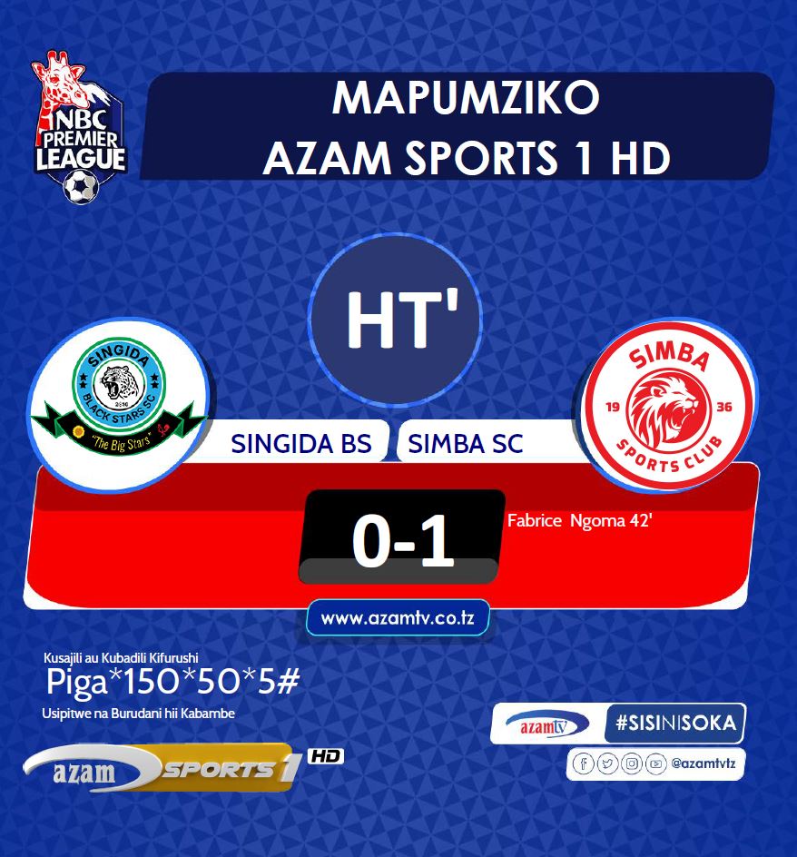 azamtvtz's tweet photo. #NBCPL Ni mapumziko yafuraha kwa Simba, Fabrice Ngoma akiwatanguliza kwa goli 1-0
HT’ Singida BS 0-1 Simba SC
Iko LIVE #AzamSports1HD
#NBCPremierLeague #LigiKuuYaNBC #NBCPL #NBCPLUpdates #SingidaBS #SSC #SimbaSportsClub #SingidaBSSimbaSC https://t.co/iEiRL6lOpp