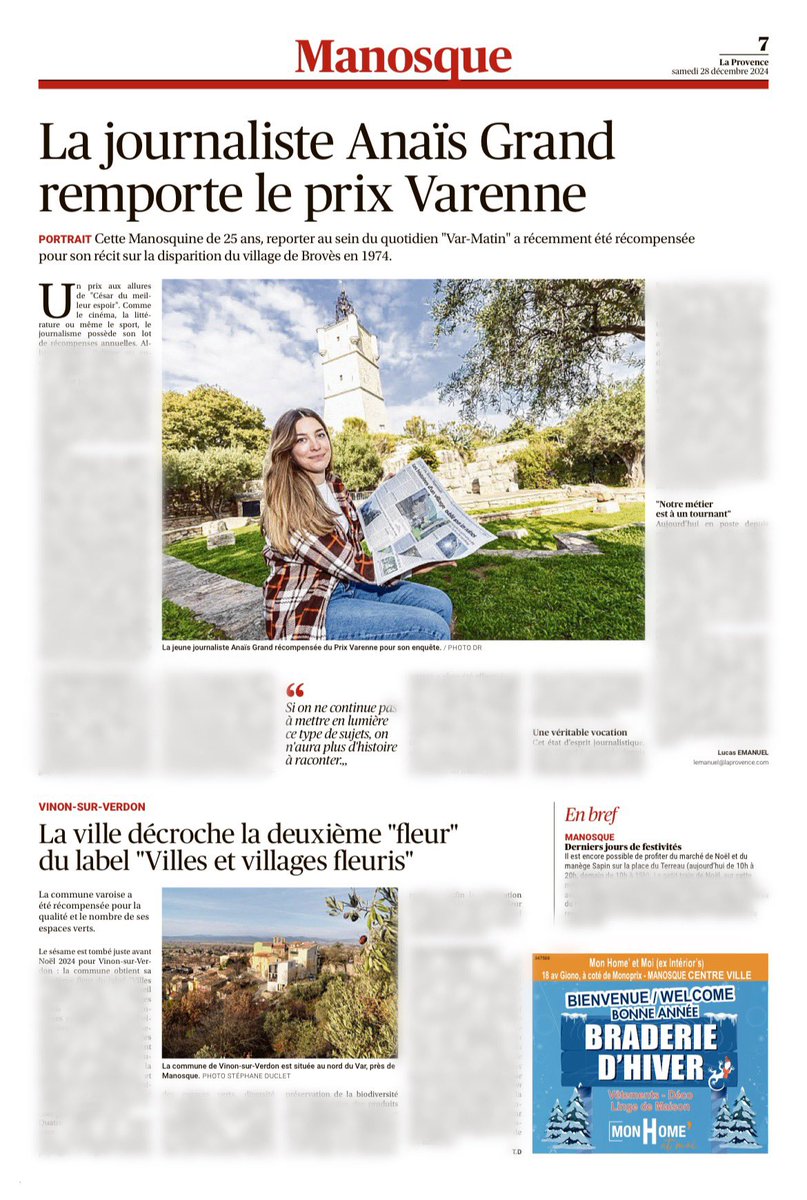 grdanais06's tweet photo. Dans la série « L’intervieweur se fait interviewer », j’appelle cette fois @LaProvenceAlpes ! 🥲 Merci à Lucas Emanuel pour l’article 💪🏻 https://t.co/wJkMjbVpBx
