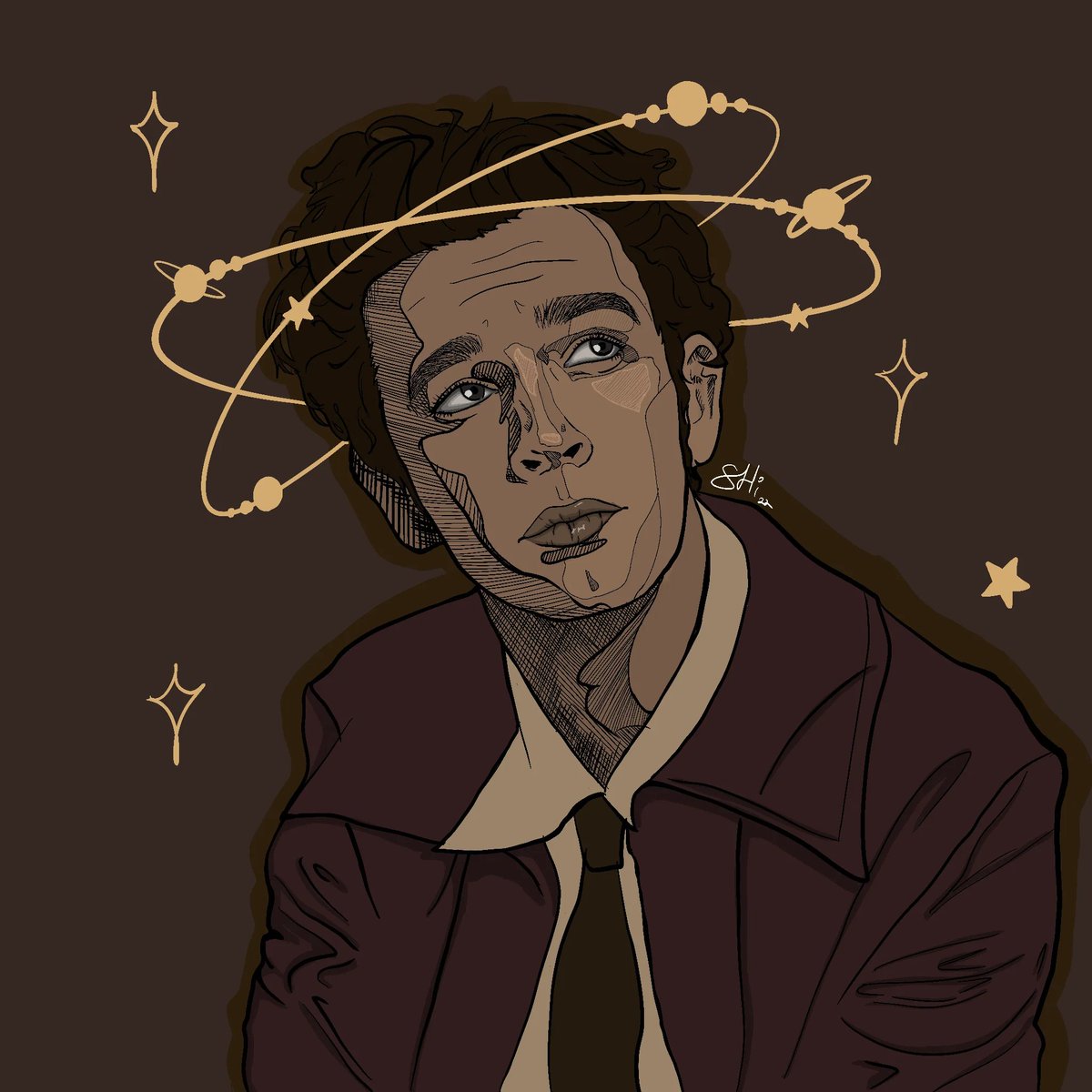 karamellsi's tweet photo. Me listening to the 1975 ft my old drawing of Matty Healy 🙂‍↕️. Sane. Doing great. Not losing it. 🐸🐸🐸 https://t.co/hcGYVDdcM8