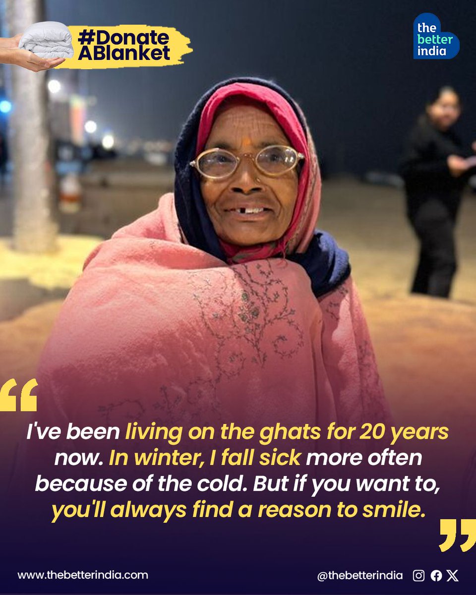 thebetterindia's tweet photo. The pink shawl you see wrapped closely around Parvati is the same one she has been using for years. It has been a close companion. 

#winterseason #providewarmth #helpinghands #helpinghomeless #DonateNow #donateblanket #SustainableSolutions #upcycleclothes #TheBetterIndia https://t.co/GQW5yCGy1H