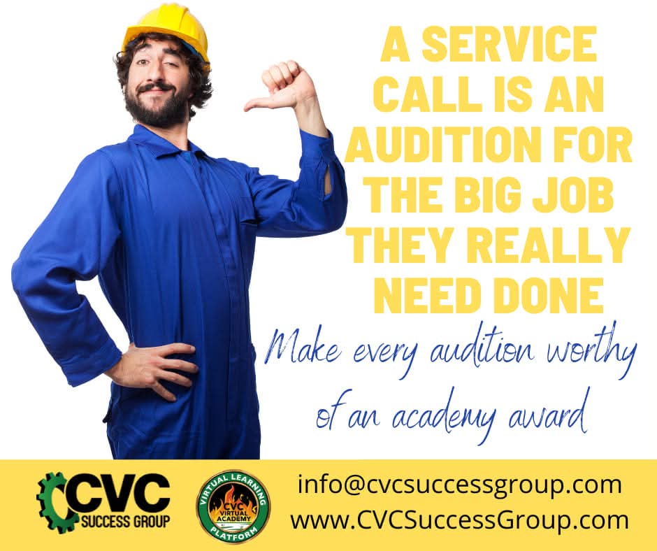 During each service call your customer is making a judgement if they trust you, and if they want to have an ongoing relationship with you, how are you making the best of each and every audition that you do? #audition #servicecall #trust #relationship