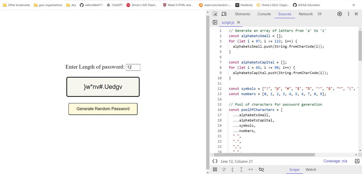 ProgressFlex_'s tweet photo. Day 46 of #100DaysOfCode: Today I built a Random Password Generator using JavaScript! 💻🔐 It's more secure with cryptographic randomness and added features like character shuffling to keep things unpredictable. #webdev #javascript #passwordgenerator https://t.co/xHkdajXcXo
