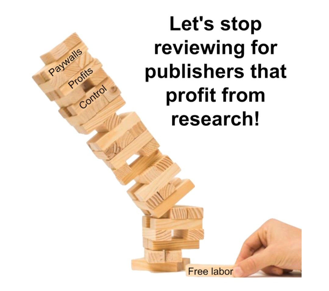 My plan for 2025: I will no longer review for journals that charge APCs. I can no longer tolerate this exploitation of labor.

The reviewer and editor work for free, while the author pays—and someone else profits...