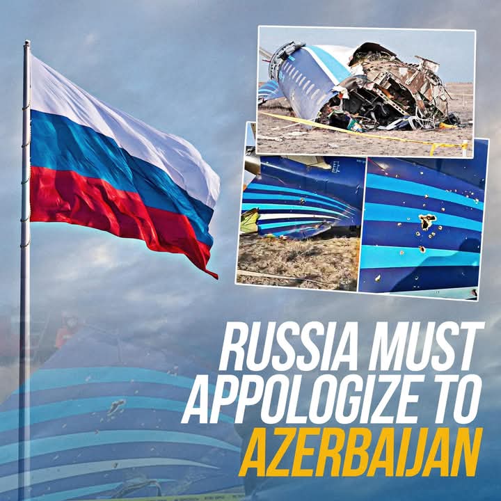 Rusiya Azərbaycandan üzr istəməlidir!
Russia must apologize to Azerbaijan!
Rusiya Azərbaycan mülki təyyarəsinin vurulmasına görə məsuliyyət daşıyır. Faktı etiraf etməli və Azərbaycandan üzr istəməlidir.
#Rusiyaüzristə #Rusiyauzriste
#RussiaMustApologizeToAzerbaijan