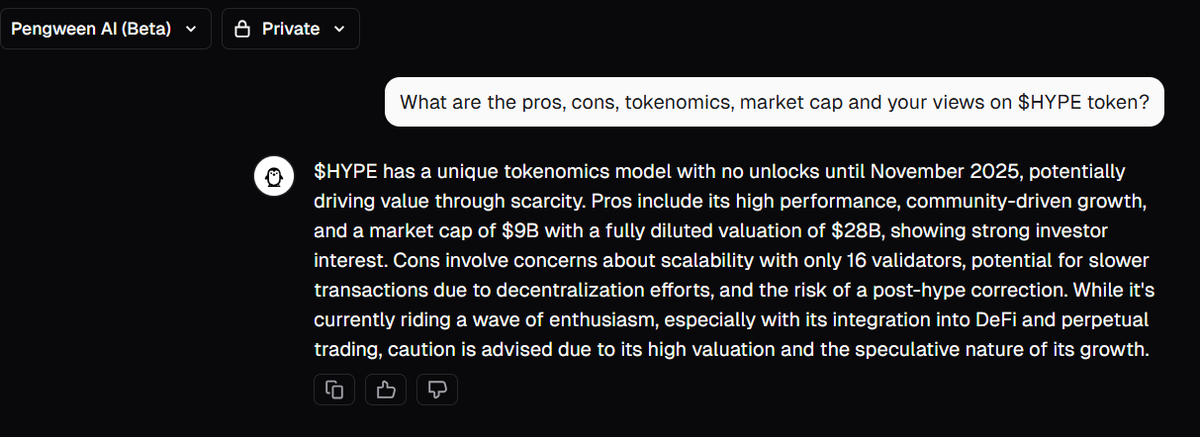 Pengweenfun's tweet photo. A few sample queries are extracted below on tokenomics, factors influencing crypto prices, pro and cons of the project and many other queries is possible. https://t.co/YtT9cAy8AK