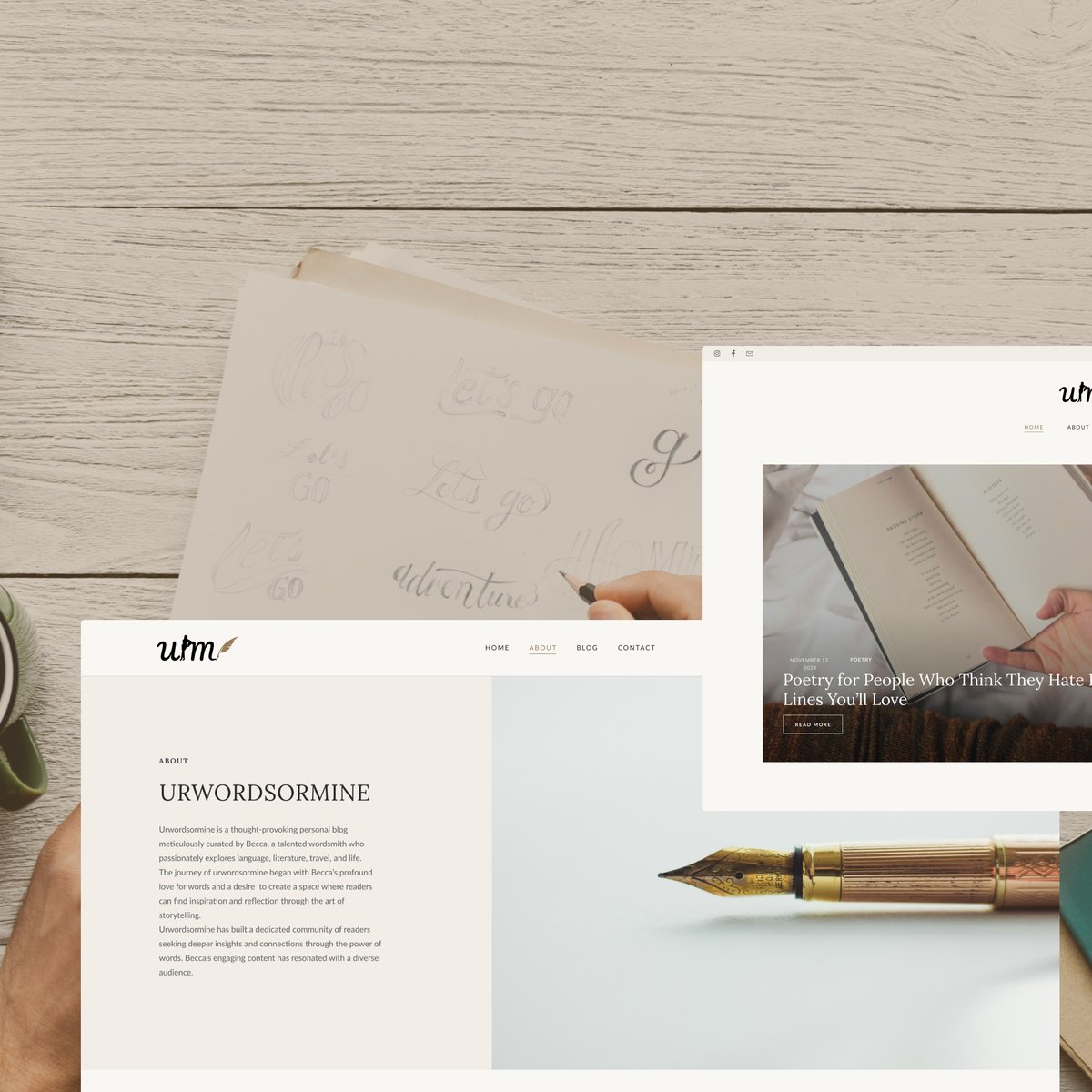 geekupmysite's tweet image. Hey Guys 🎄✨ Happy Holidays!
URWORDSORMINE, a thought-provoking personal blog by Becca, wanted a fresh look to reflect her love for words and storytelling.
#webdesign #blogdesign #storytelling #UXdesign #websiteredesign #personalblog #designcommunity #UIUX #wordpress