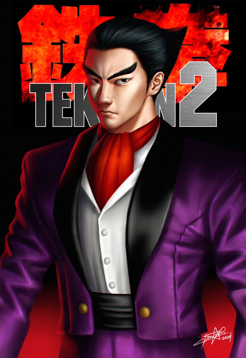 #KazuyaMishima from #Tekken2 fanart  

#Tekken #Tekkenfanart #Kazuya #tekken8 #tekken7 #arcade #retroarcade #Mishima #suit #tuxedo #Purple #Kazuyamishimafanart #ewgf