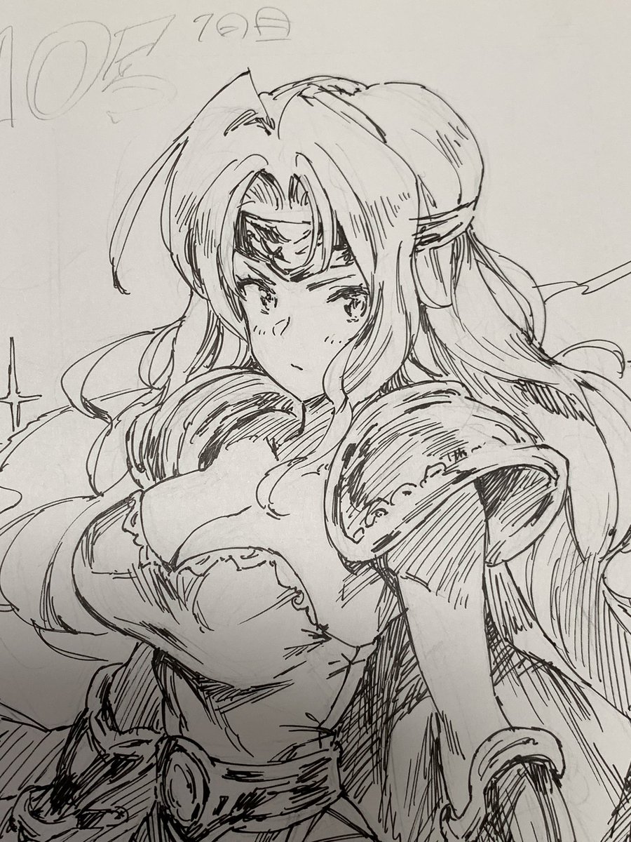 ペーパー絵描いてる 