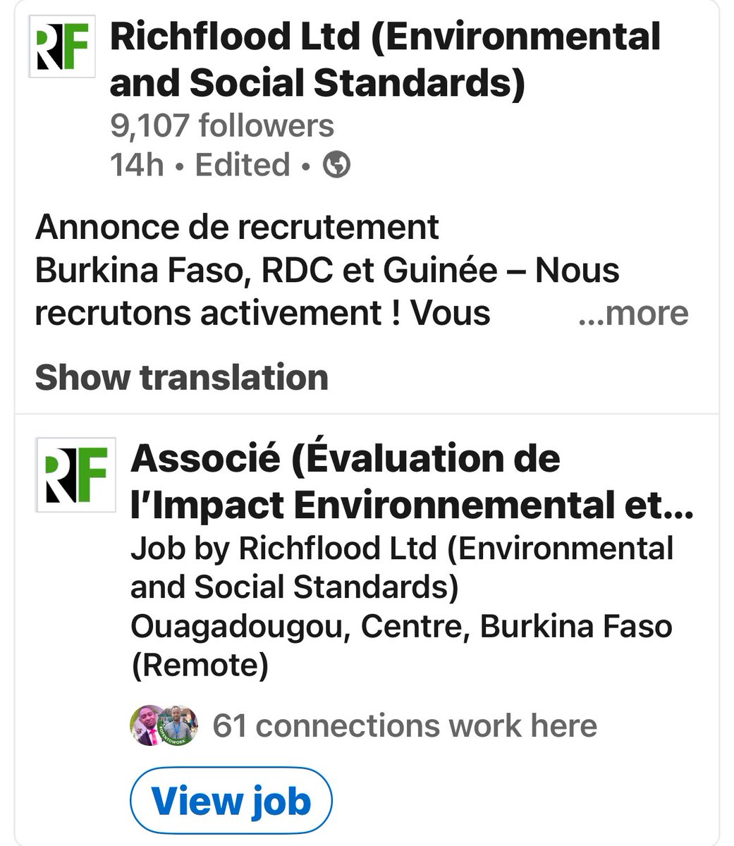 RichfloodEnv's tweet photo. Annonce de recrutement
Burkina Faso, RDC et Guinée – Nous recrutons activement !
Associé (Évaluation de l’Impact Environnemental et Social) https://t.co/LDoBSYvEH7 https://t.co/fgVnC0T99z