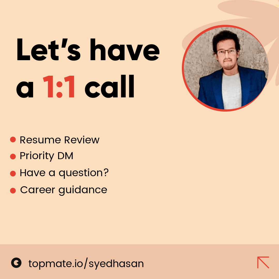 appdevsyed's tweet image. Hey everyone!

I&apos;ve been getting a lot of DMs for guidance, so decided to take action on it.

I&apos;m excited to help folks out and give back to the community via Topmate. Feel free to reach out if you have any questions or just want to say hi!

topmate.click/by4yi