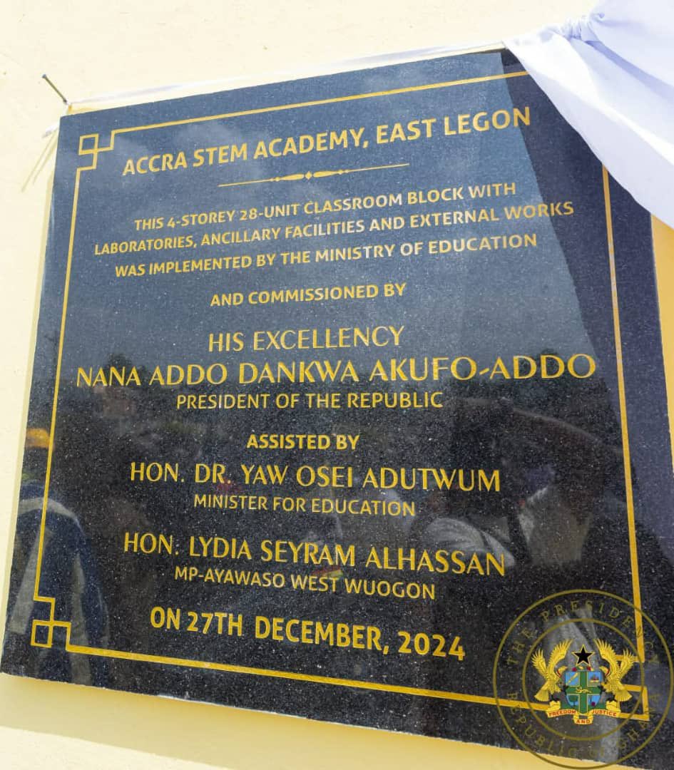 Master_PlannerJ's tweet photo. Yesterday, President @NAkufoAddo commissioned the state-of-the-art Accra STEM Academy, located in East Legon, reaffirming his govt's deliberate commitment to position Ghana๐ฌ๐ญ as a leader in STEM education & innovation in Africa.
#FreeSTEM
#AkufoAddoLegacy https://t.co/TGBZ3Bo7a3