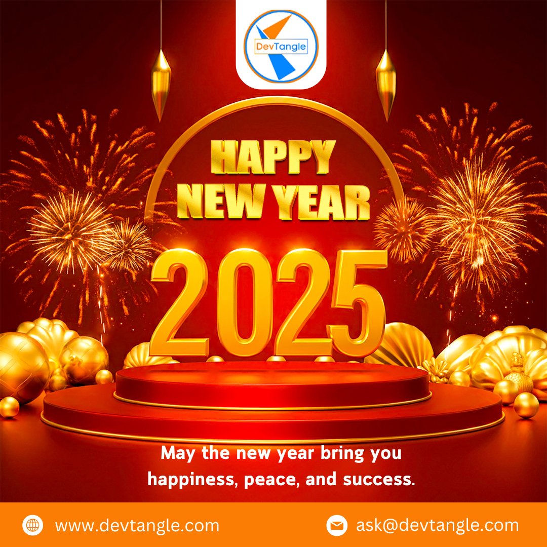 DevTangle's tweet image. 🎉✨ Happy New Year 2025! 🎉✨

As we welcome a brand-new year, we want to express our heartfelt gratitude to all our amazing clients, partners, and supporters who made 2024 an incredible journey. 

#HappyNewYear2024  #DevTangle #HappyNewYear #HNY #Newyear #Welcome2025