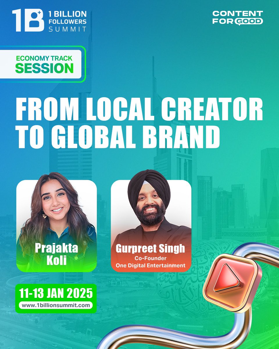 1 Billion Followers Summit (@1billionsummit) on Twitter photo What does it take to go from local to global?
Join <a href="/iamMostlySane/">Prajakta Koli</a> and Gurpreet Singh at the #1BillionSummit as they reveal the secrets behind her 10-year journey to worldwide success. What does it take to go from local to global?
Join <a href="/iamMostlySane/">Prajakta Koli</a> and Gurpreet Singh at the #1BillionSummit as they reveal the secrets behind her 10-year journey to worldwide success.