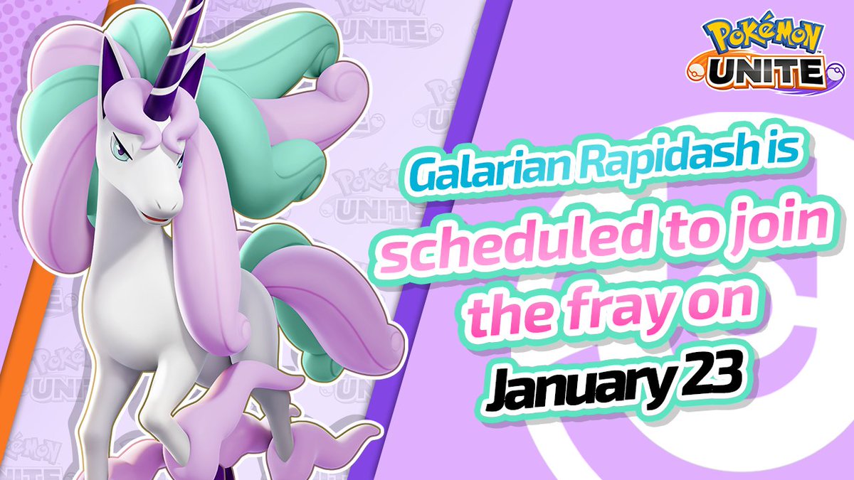 Galarian Rapidash is scheduled to join the fray on January 23! #PokemonUNITE