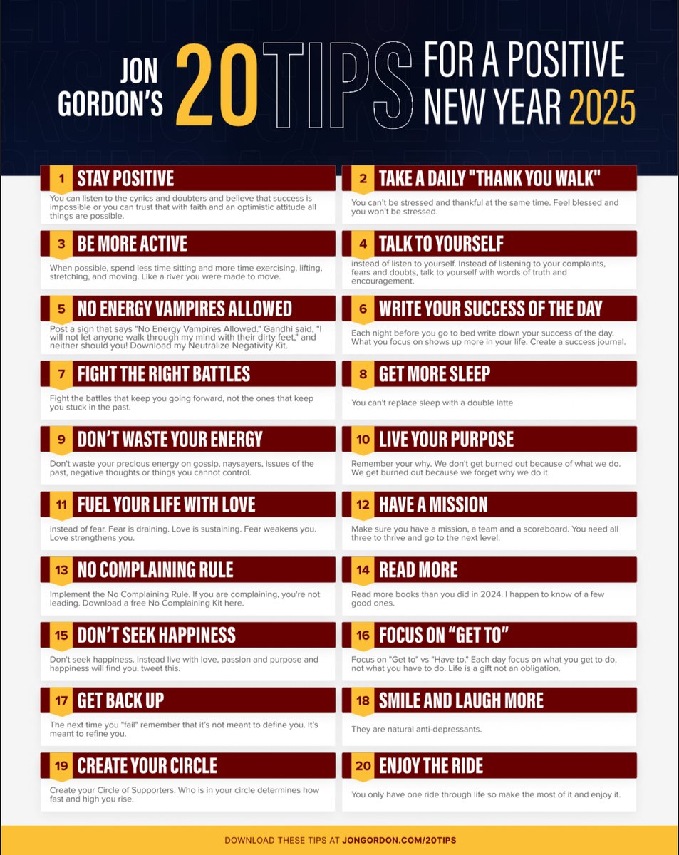 20 Tips for a Positive New Year! What are your top 3?