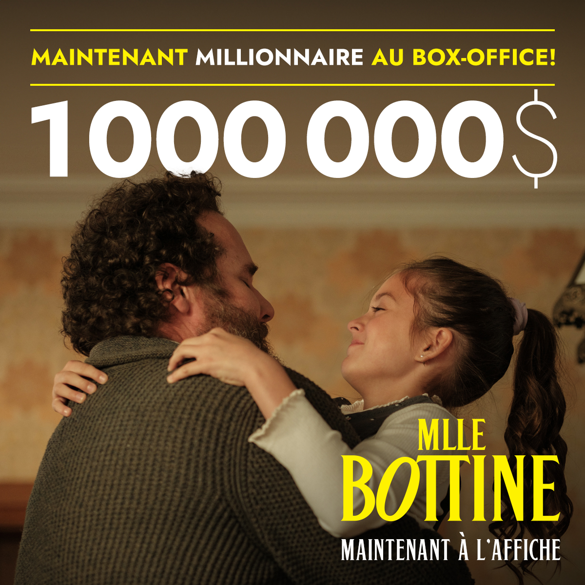 Grâce à vous et au formidable bouche-à-oreille, MLLE BOTTINE franchit le cap du million de dollars au box-office! 🙌 Profitez des vacances pour le voir dès maintenant. MLLE BOTTINE – Exclusivement au cinéma.

Billets et horaires : ouvoir.ca/2024/mlle-bott…