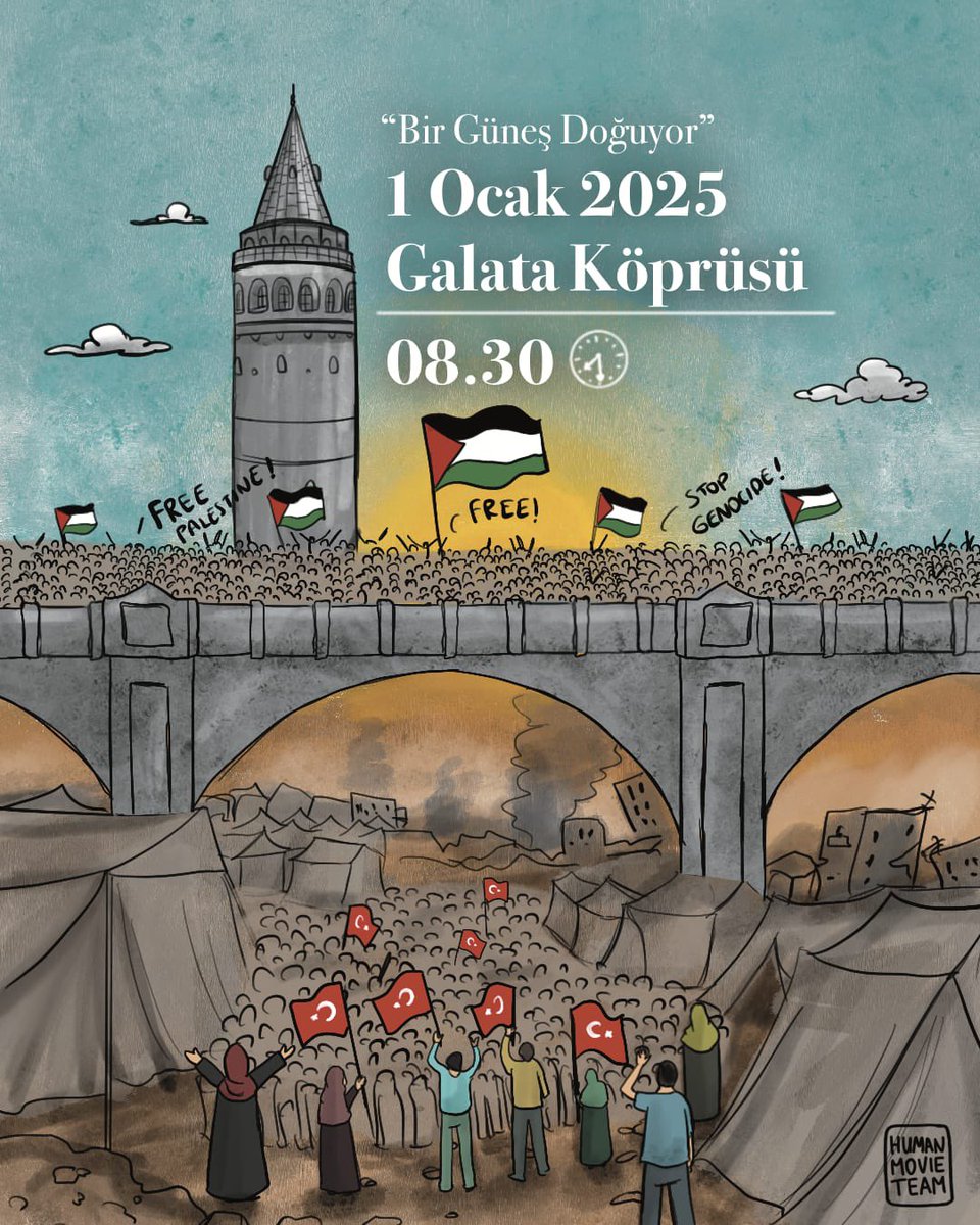 28Subat_OgDer's tweet photo. Adalet için, barış için, vicdan için Galata’ya #GalatayaGel

1 Ocak sabahı zulme karşı durmak için buluşuyor, dünyaya en güçlü mesajı veriyoruz!

🗓️ Tarih: 1 Ocak 2025
🕒 Saat: 08.30
📍 Yer: Galata Köprüsü https://t.co/ycngwV7ojb