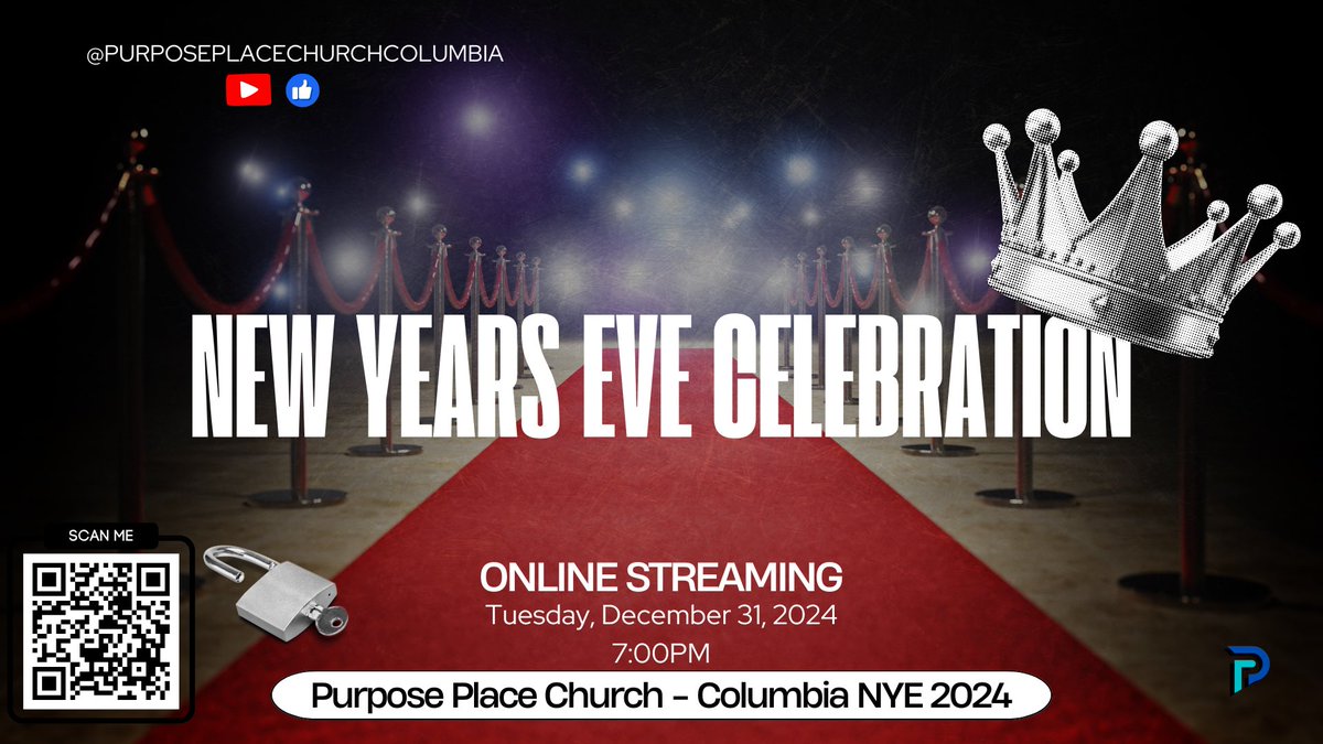 AngeloBrooksMin's tweet photo. We’re just 3 days away from 2025!

Join us through (live streaming) on Tuesday December 31st @ 7:00pm as we celebrate into the New Year! 

We can’t wait to connect &amp; celebrate the new with you! SHARE | CONNECT….

#PurposePlaceColumbia https://t.co/9GHTzSeQvo