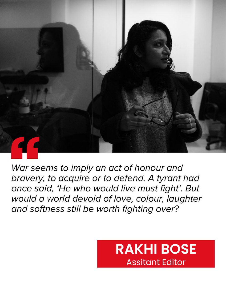 Outlookindia's tweet image. Last year, Outlook magazine dedicated its anniversary issue to Palestine and we want to mark the end of this year and the beginning of the next, with a reflection on wars and why we live in a state of perpetual war.

“War is never elsewhere,” we wrote in the issue.

A poem was…