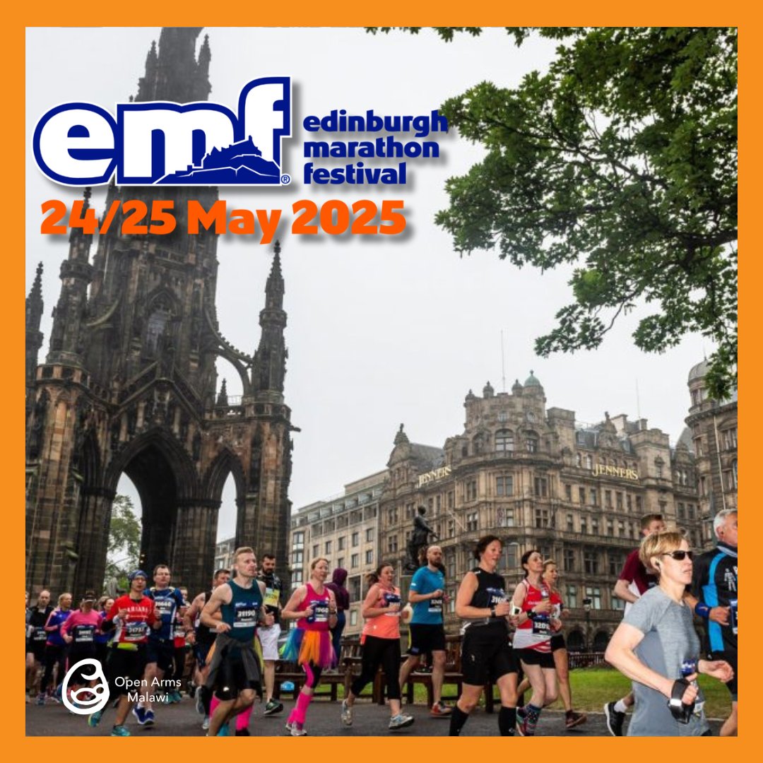 Run the Edinburgh Marathon for Open Arms Malawi! 🏃‍♂️ Looking for a challenge in 2025? Join us for the full or half #marathon to support vulnerable children in #Malawi. Secure your charity place today! For info, visit: ow.ly/Bmb650UtgF5 #EMF2025