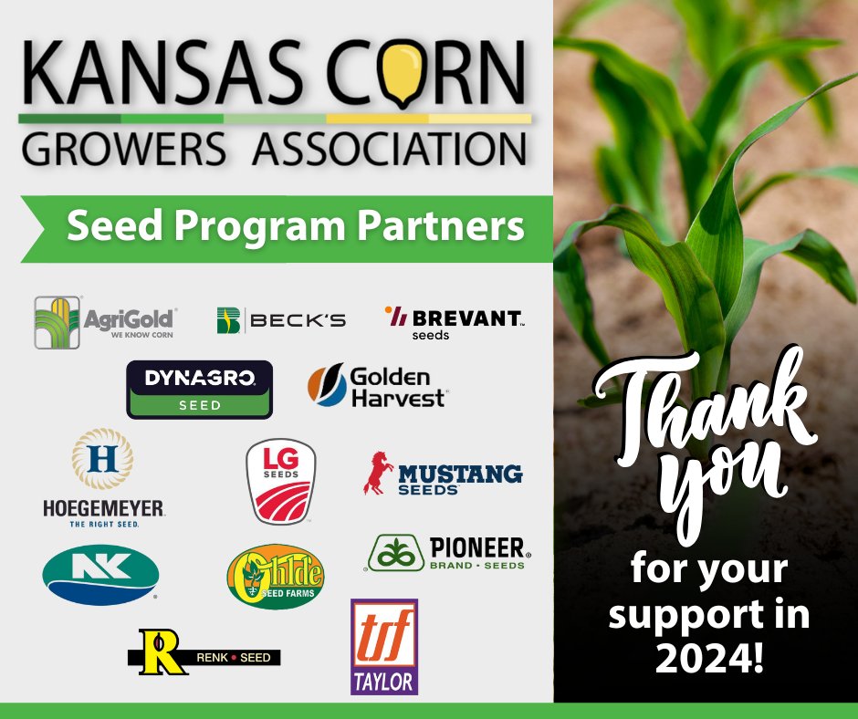 Every 3-year KCGA membership includes a voucher for a free bag of corn seed. This is a great deal for our members, but it wouldn’t be possible without our seed program partners. Learn more about this membership deal at kscorn.com/join #kscorn #corn