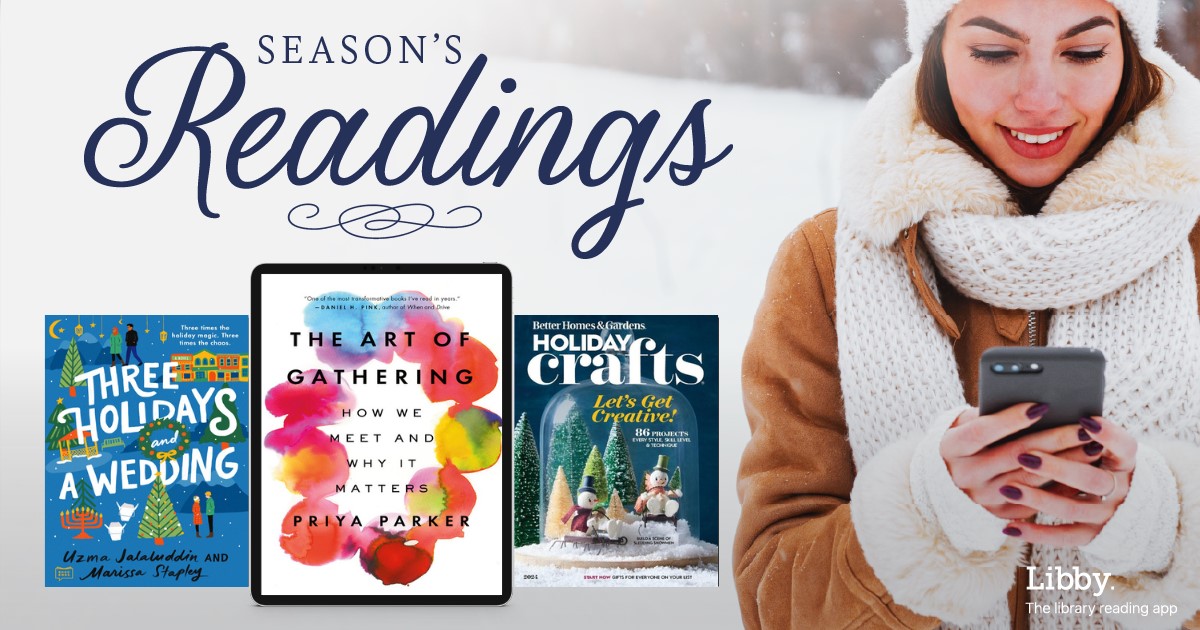 mpliowa's tweet photo. Whether you travel to family and friends, or stay snuggled in your home over the holiday season, Libby is there to entertain. ❄️ Grab a cup of cocoa, log in, and find just the right book to enjoy!

https://t.co/eKu3sXTdNX

#MPL
#HappyHolidays
#Libby https://t.co/XaxaMZa2Rg