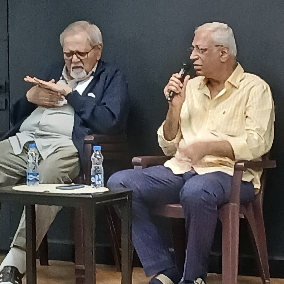 GuruswamyCenter's tweet photo. A full house listened with rapt attention to Shankar Melkote, Narsing Rao, Elahe Hiptoola and Mohd Ali Khan reminiscing about their interaction with the Boy from Alwal, Shyam Benegal.. https://t.co/RVQDttsIzq