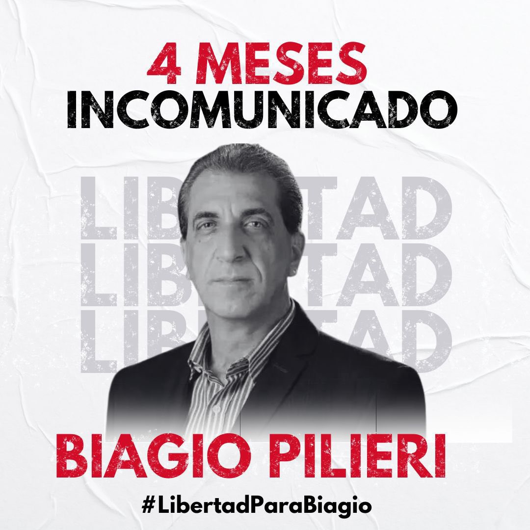 🇻🇪 Aislado y sin acceso a su familia y abogados desde hace 4 meses, <a href="/BiagioPilieri/">Biagio Pilieri</a> es víctima de una detención arbitraria. 

¡Alcemos la voz por su libertad inmediata!

#LibertadParaBiagio
#LibertadParaLosPresosPolíticos