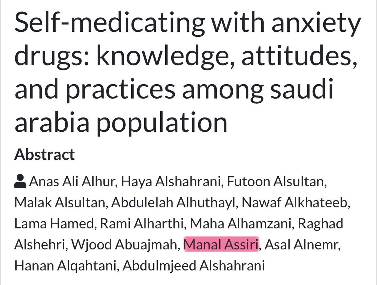 mii3_a's tweet photo. بفضل الله وكرمه، أُتيحت لي الفرصة لنشر بحثي العلمي بعنوان:
Self-medicating with anxiety drugs: Knowledge, attitudes, and practices among Saudi Arabia population

أتمنى أن يكون هذا العمل إضافة نافعة في مجال البحث العلمي، أسأل الله أن يوفقني ويوفق الجميع لما فيه الخير والفائدة. https://t.co/n1N8tpx3Ry
